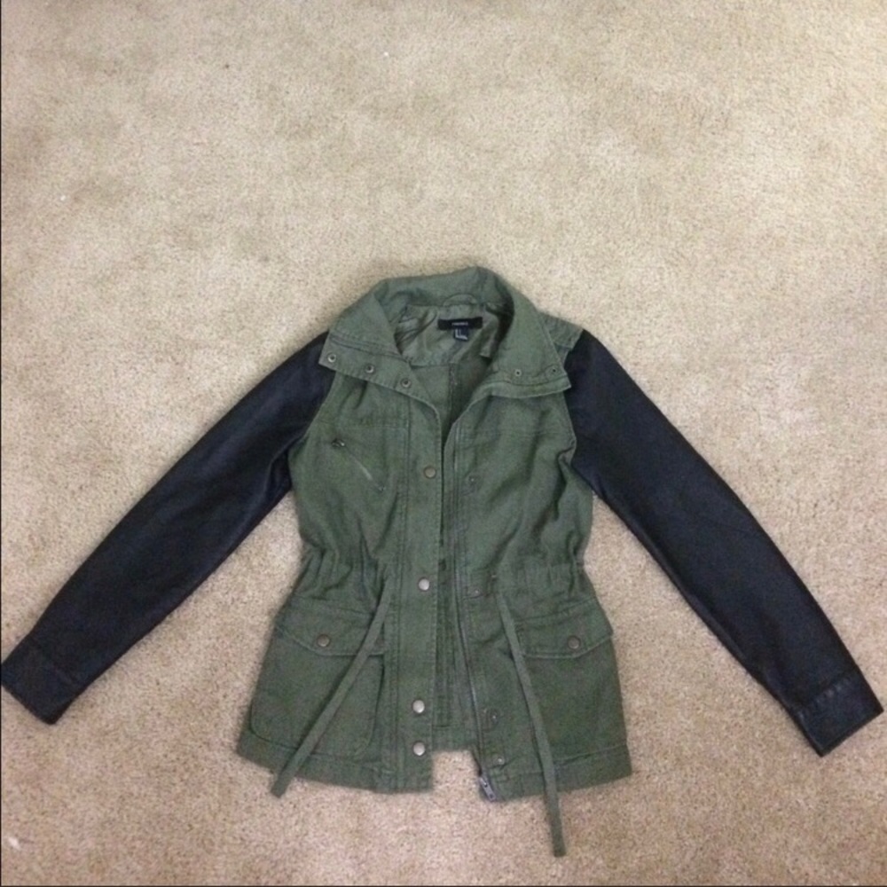 Forever 21 Leather Sleeve Jacket